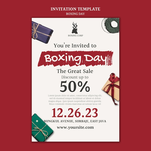 PSD boxing day template design