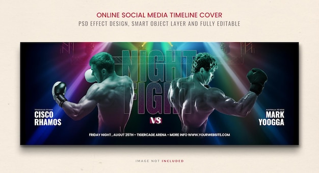 Boxing facebook timeline cover banner template