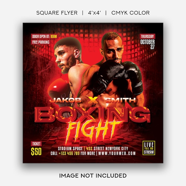 Premium PSD Boxing fight flyer