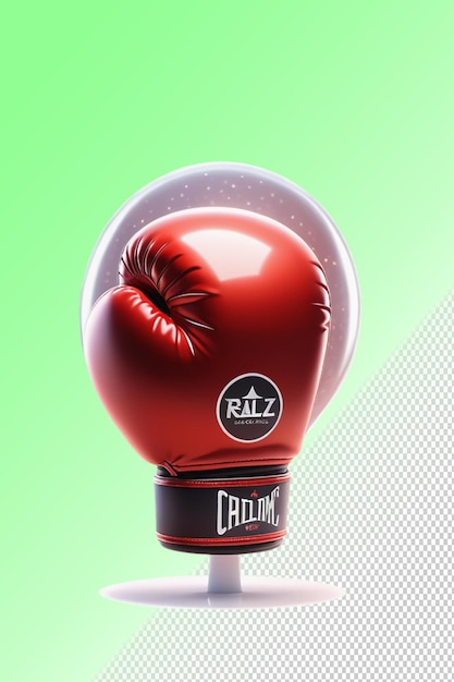 PSD a boxing glove with a black and red boxing ring on it