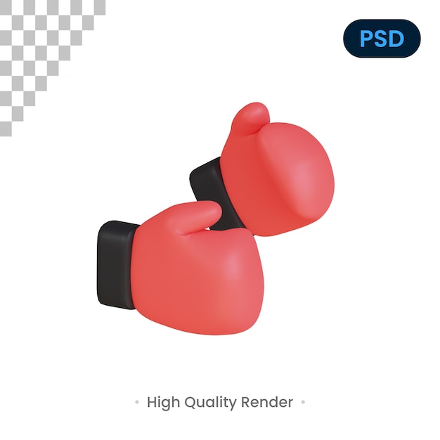 PSD boxing gloves 3d render illustration premium psd