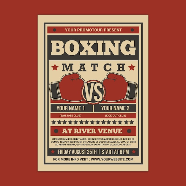 PSD boxing match flyer