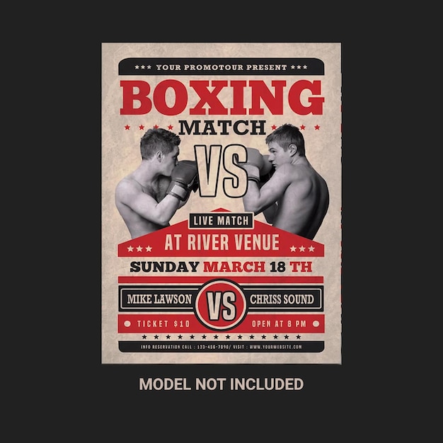 PSD boxing match flyer