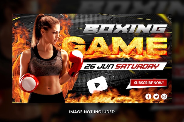 Premium PSD Boxing match youtube thumbnails