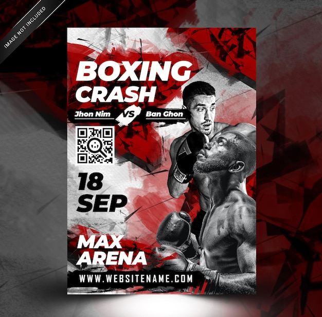 PSD boxing poster flyer template psd template