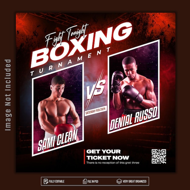 Boxing social media post psd