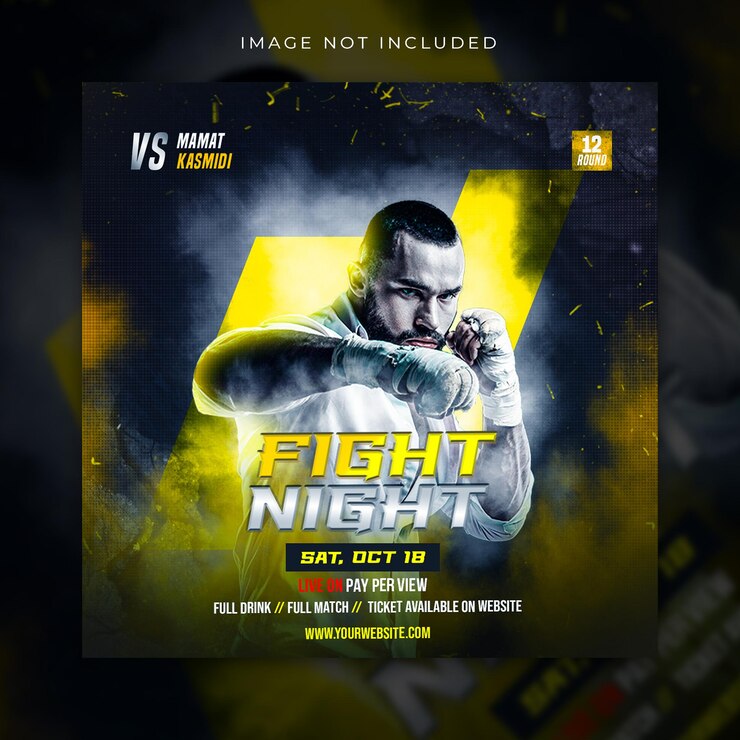 Boxing sport event social media and flyer template