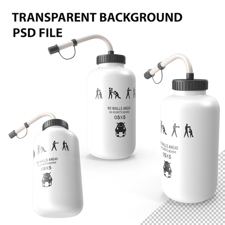 PSD ボクシング ウォーター ボトル前方に壁がない png
