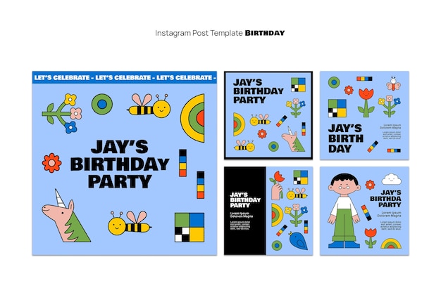 Boy birthday template design