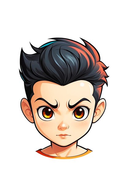 PSD boy cartoon head isolated illustration