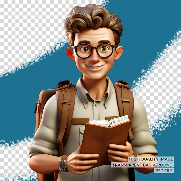 PSD personaggio maschio 3d png clipart sfondo trasparente isolato