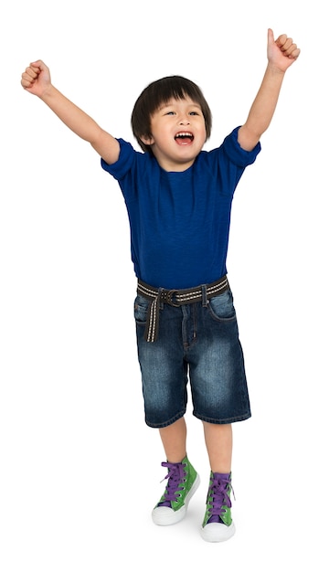 Boy cheerful studio portrait concept