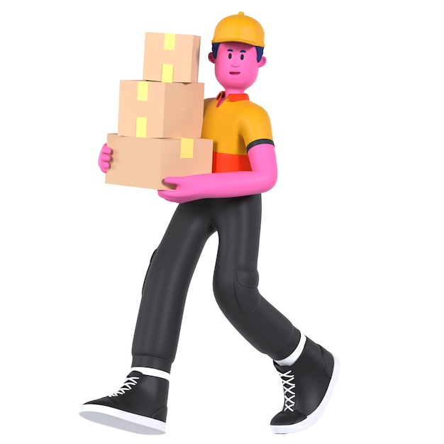 PSD boy deliveryman package courier