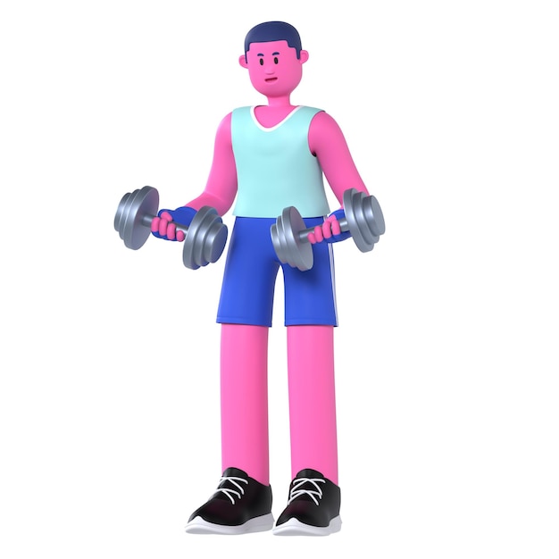 PSD boy dumbbell gym fitness exercise