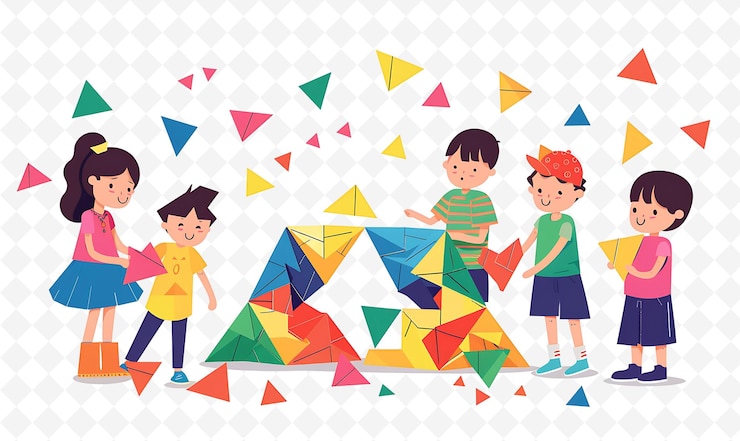 PSD a boy and a girl playing with paper kites