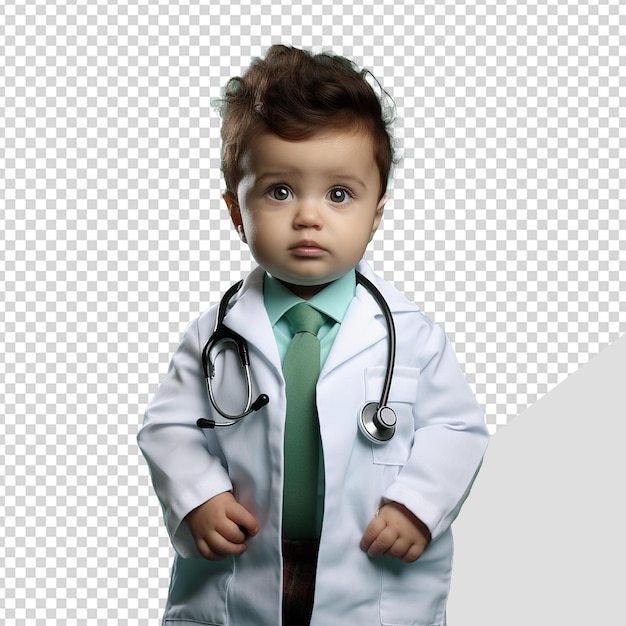 Мальчик-врач изолирован на прозрачном фоне пнг