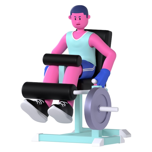 Boy leg curl machine gym fitness exercise