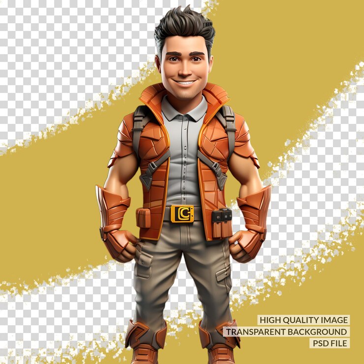 PSD boy vector character 3d png clipart transparent isolated background