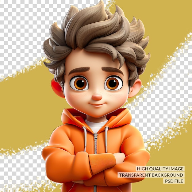 PSD ragazzo personaggio vettoriale 3d png clipart sfondo trasparente isolato