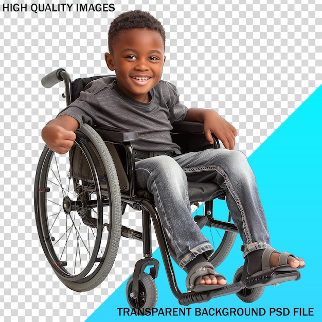 PSD a boy in a wheelchair with a picture of a boy in a wheelchair