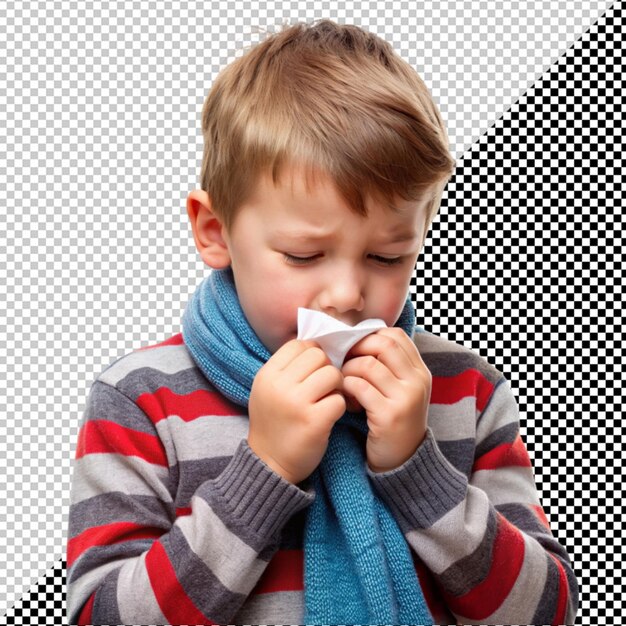 Boy who has cold and cough