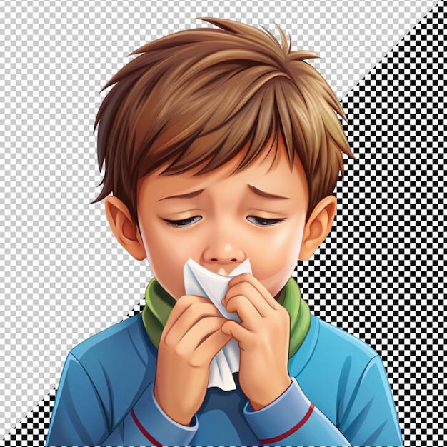 Boy who has cold and cough