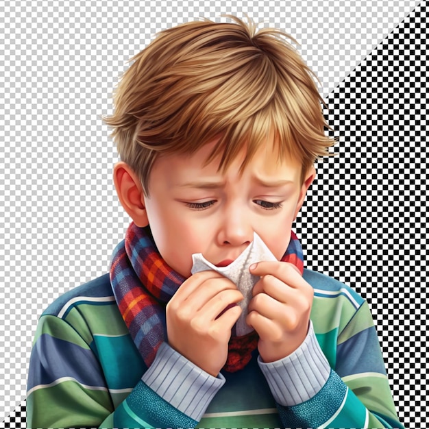 Boy who has cold and cough