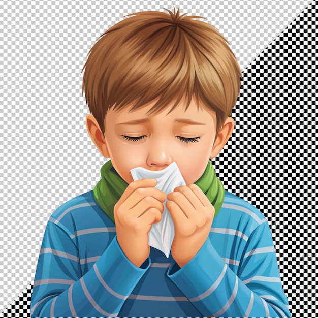 Boy who has cold and cough