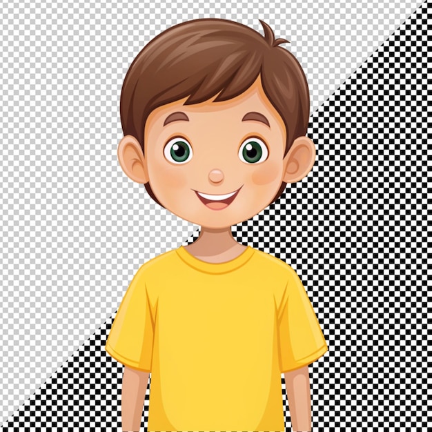 PSD boy in yellow t shirt vector