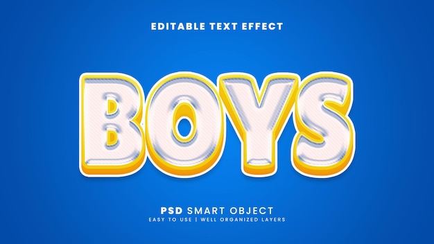 PSD boys text effect