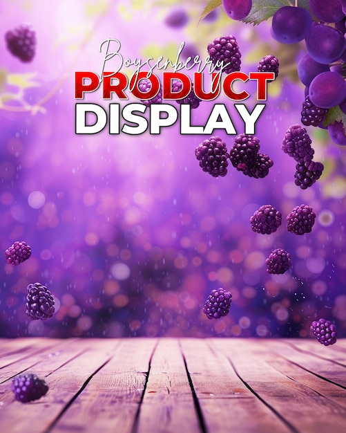 PSD boysenberry-product toon achtergrond