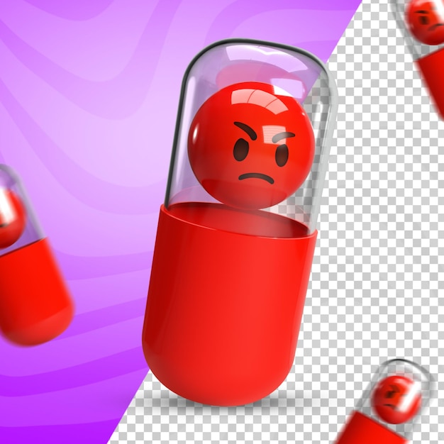 Boze facebook 3d emoji in medicijncapsule