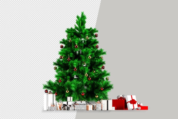Boże Narodzenie dekoracyjne w 3d renderowane na białym tle