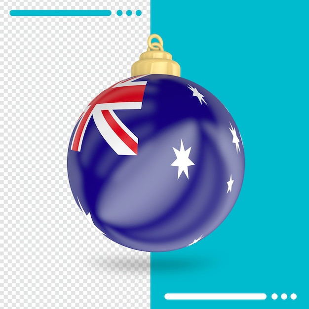 PSD boże narodzenie flaga australii renderowania 3d na białym tle