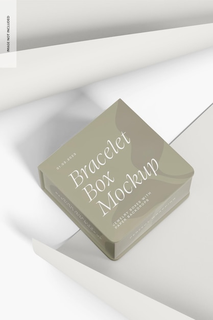 Bracelet box with paper backdrop mockup