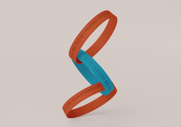 PSD bracelet ticket mockup design