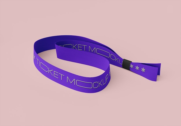 bracelet ticket mockup design