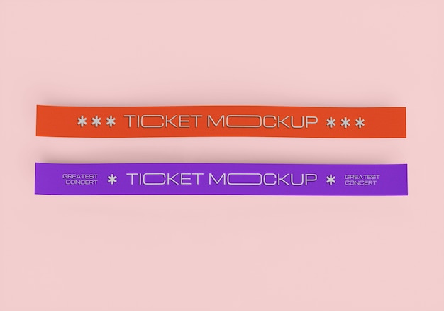 PSD bracelet ticket mockup design