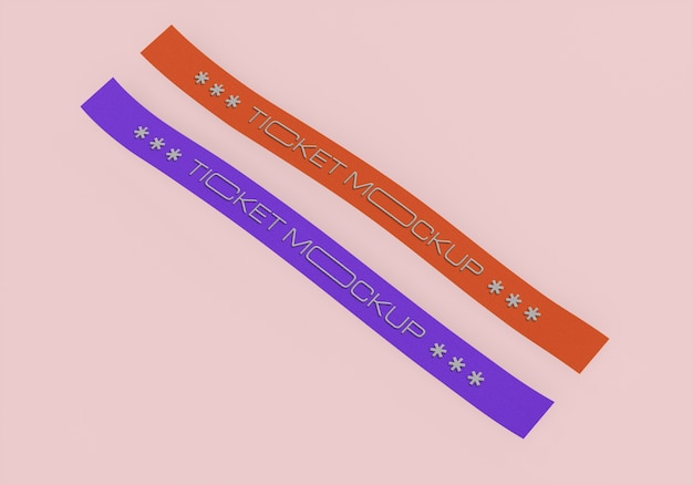 bracelet ticket mockup design