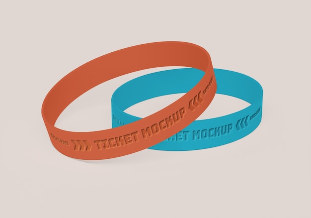 bracelet ticket mockup design