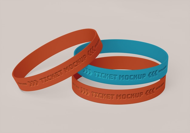 PSD bracelet ticket mockup design