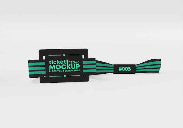 bracelet ticket mockup design