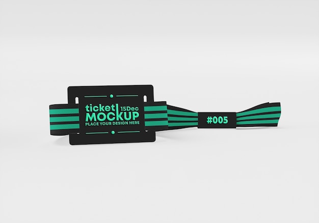 PSD bracelet ticket mockup design