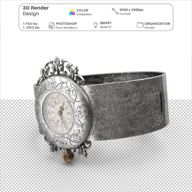 PSD bracelet wrist watch 3d modeling psd file