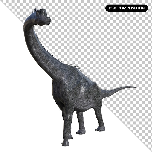 เรนเดอร์ 3 มิติ ไดโนเสาร์ Brachiosaurus แยกต่างหาก