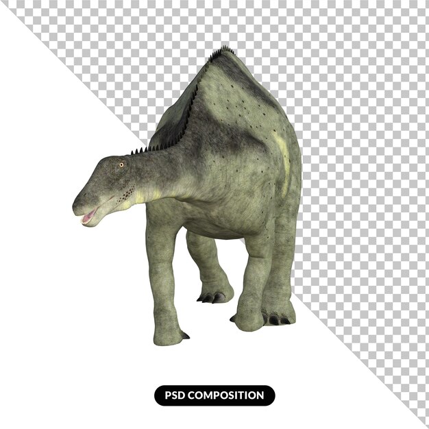 PSD dinosauro brachytrachelopan isolato rendering 3d