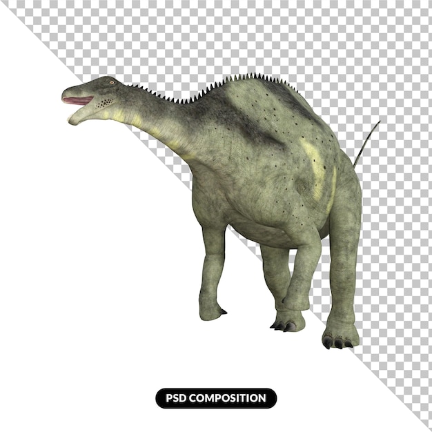 PSD dinosauro brachytrachelopan isolato rendering 3d