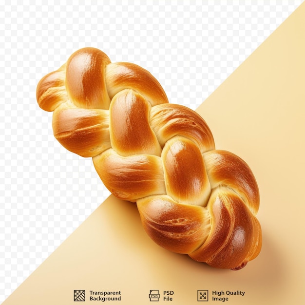 PSD braided challah for shabbat on transparent background