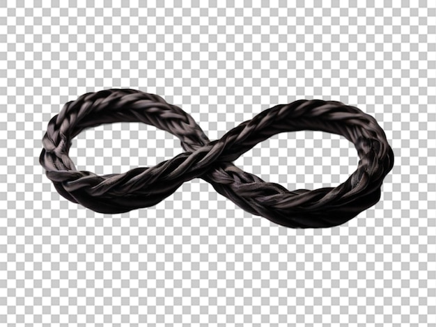 Cordone intrecciato legato insieme nella forma di un infinito