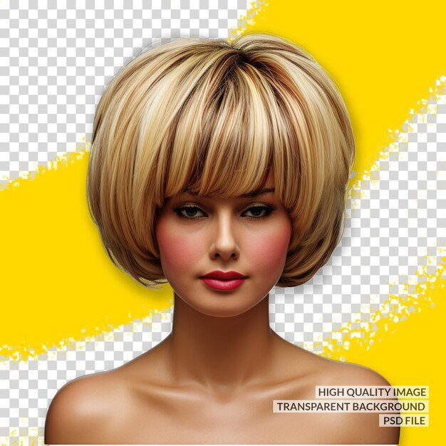 PSD stile di intrecciatura dei capelli 3d png clipart sfondo trasparente isolato